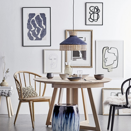 Cadre deco peinture minimaliste abstraite bleu Bloomingville - Scinto