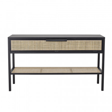 Console meuble noir et cannage Bloomingville - Cassy