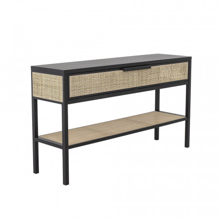 Meuble console noir et cannage design Bloomingville - Cassy