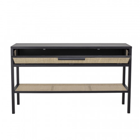 Grande console meuble noir et cannage Bloomingville - Cassy