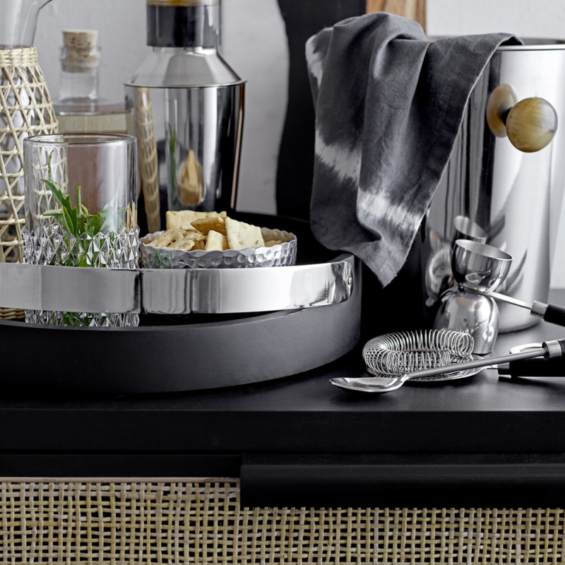 Buffet haut en bois noir et cannage Bloomingville - Cassy