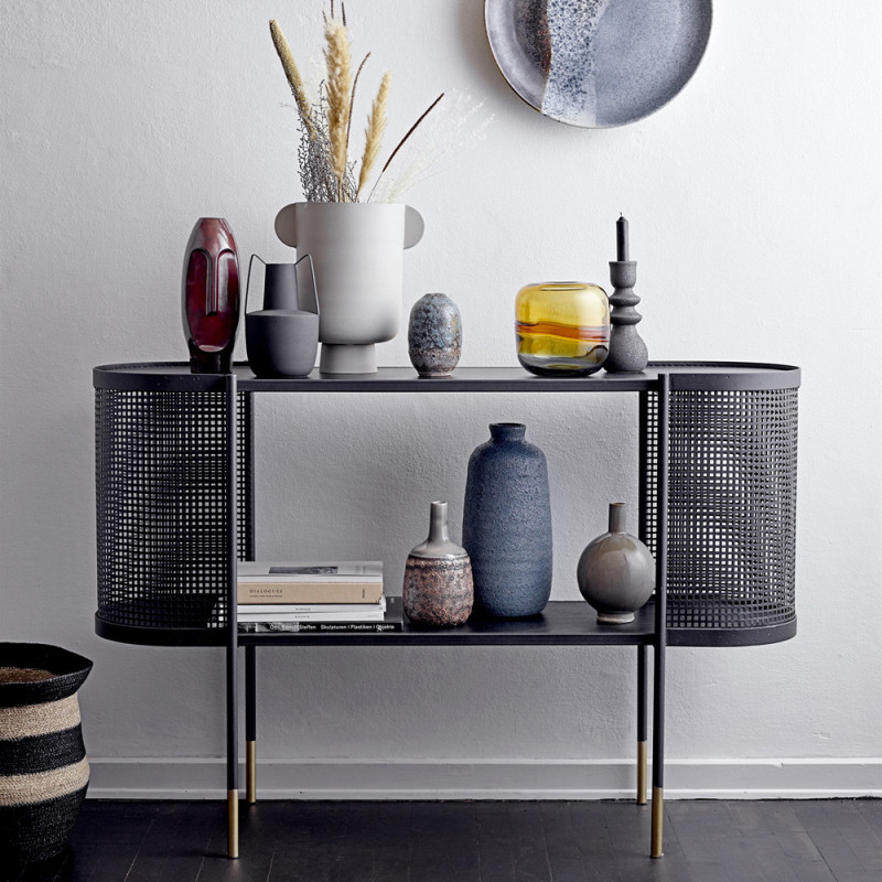 Meuble console en métal noir design Bloomingville - Kuns 