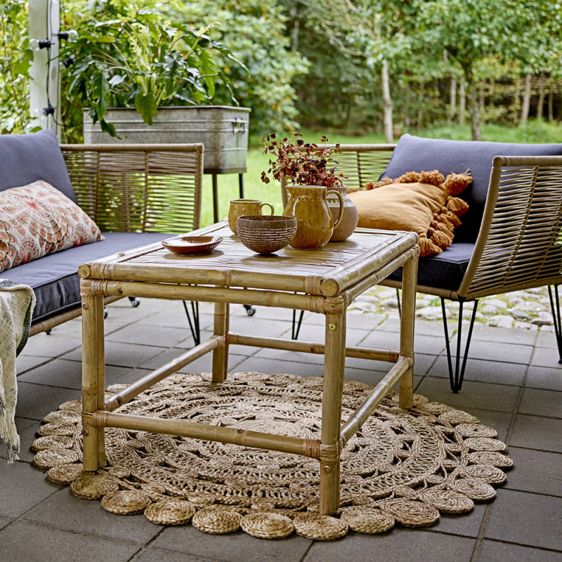 Table basse jardin bois naturel de bambou - Sunri Table basse jardin bois naturel de bambou - Sunri