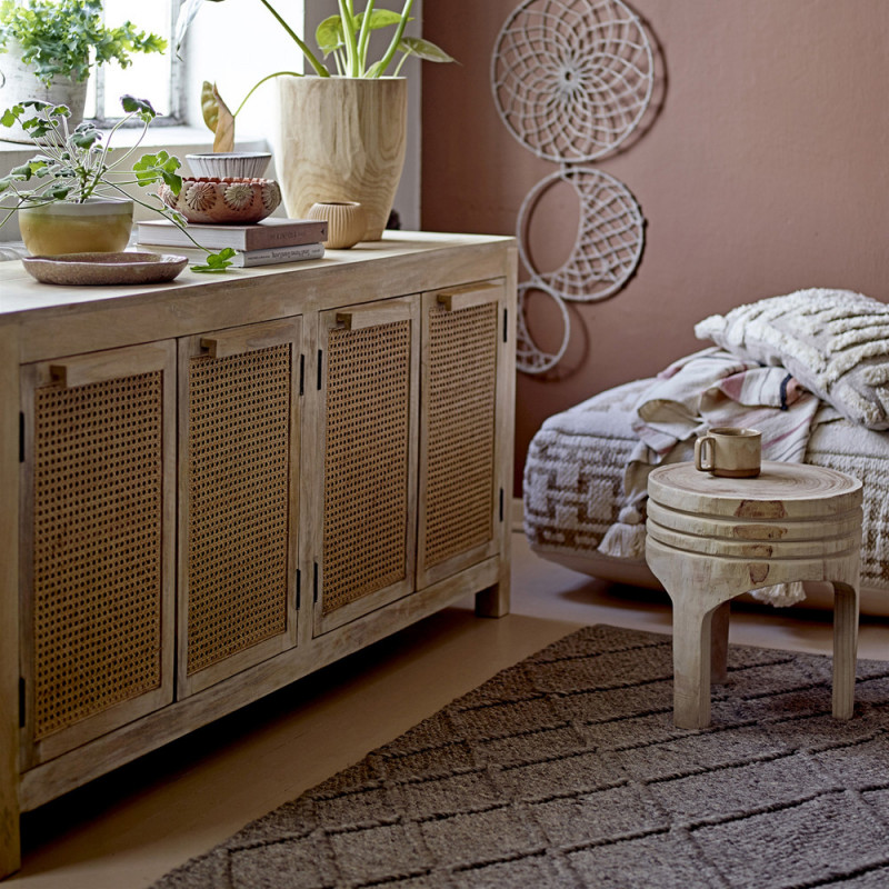 Tapis rectangulaire taupe en relief 200x140cm Bloomingville
