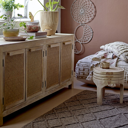 Tapis rectangulaire taupe en relief 200x140cm Bloomingville