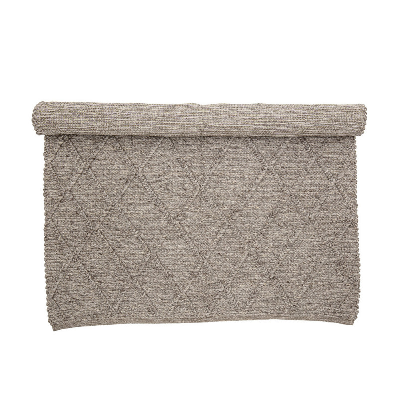 Tapis rectangulaire taupe en relief 200x140cm Bloomingville - Noris
