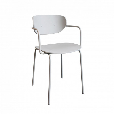 Chaise blanche en bois vintage avec accoudoirs Hubsch - Mia