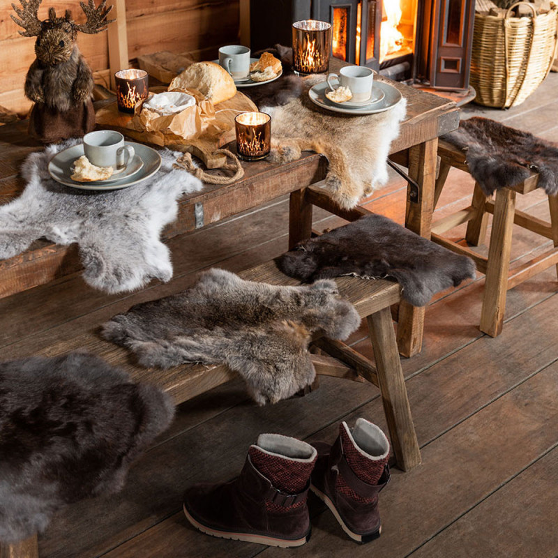 Banc bois brut marron chalet - Bess
