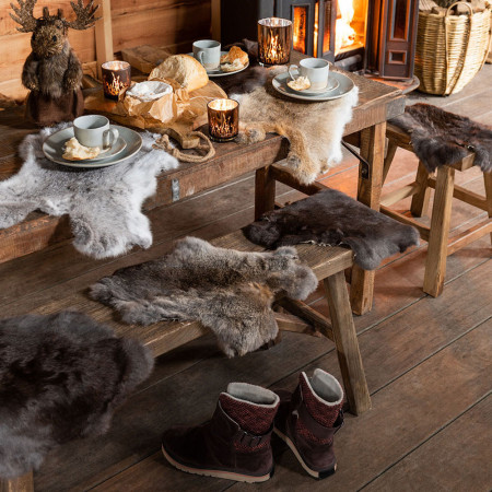 Banc bois brut marron chalet - Bess