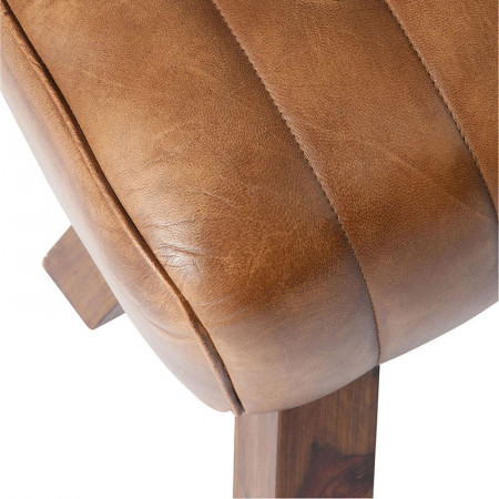 Banc cheval d'arçon en cuir marron - Gym