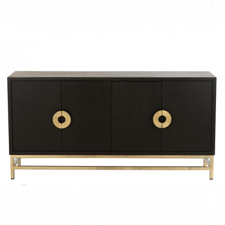 Buffet noir et doré 4 portes art déco - Pedra
