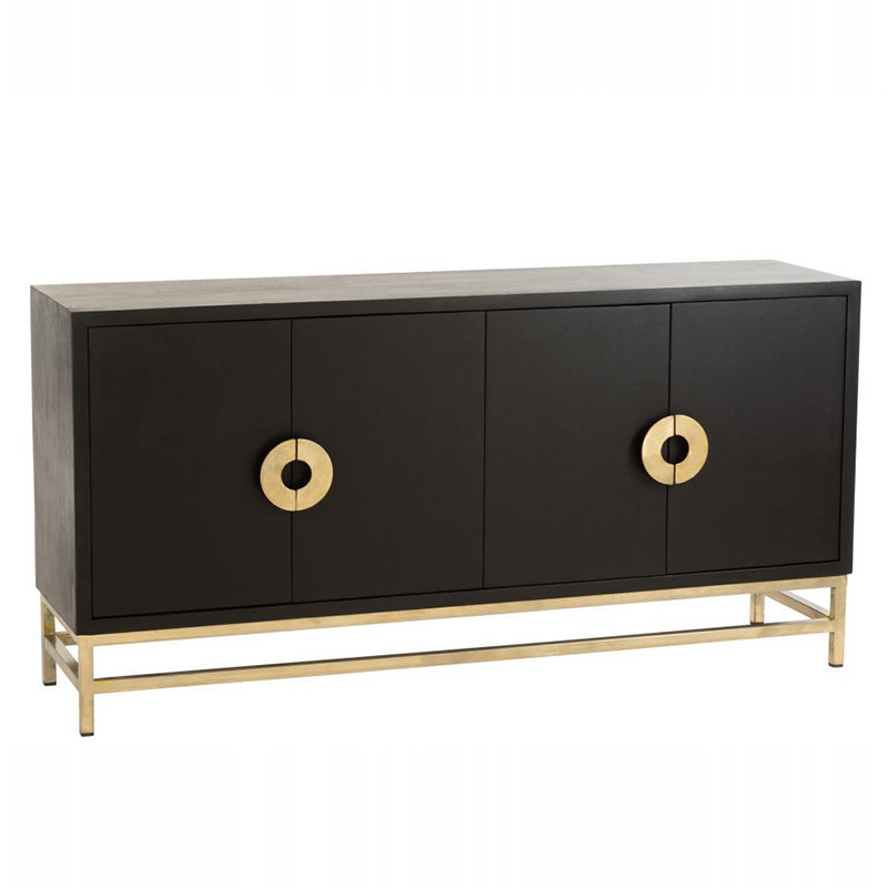 Buffet noir et doré 4 portes - Pedra