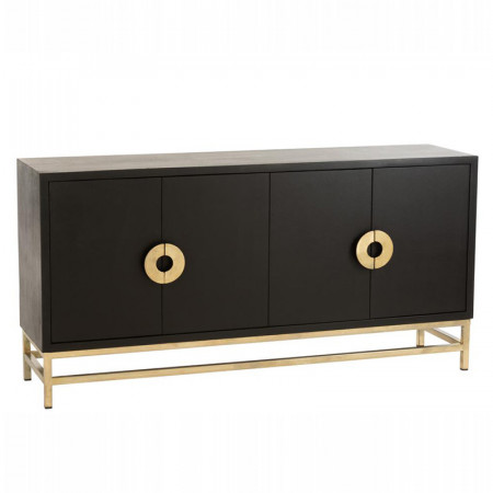 Buffet noir et doré 4 portes - Pedra