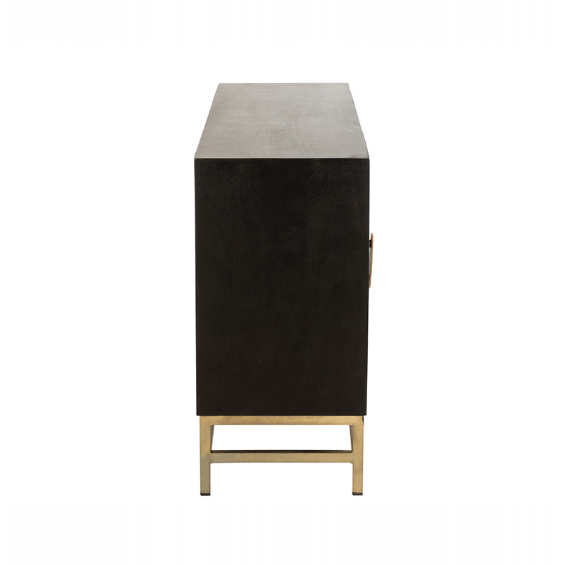 Buffet noir et doré 4 portes - Pedra 