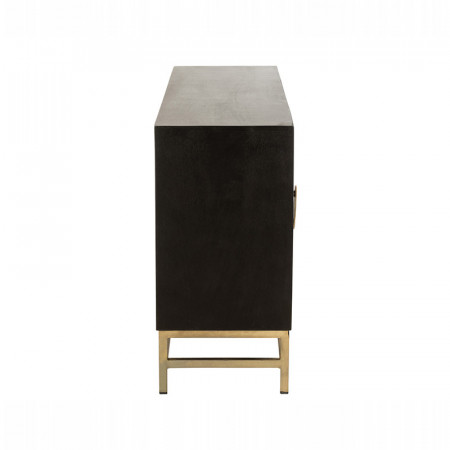 Buffet noir et doré 4 portes - Pedra 