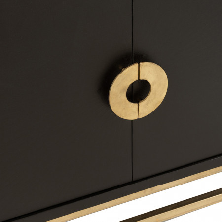 Buffet noir et doré 4 portes - Pedra 