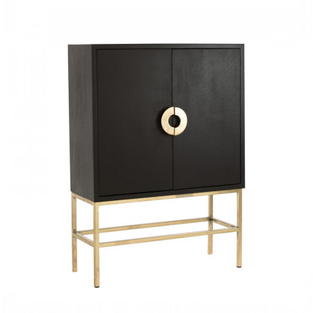 Buffet haut noir et doré art déco - Pedra