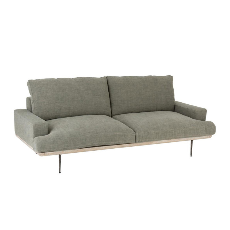 Canapé gris clair design et bois - Siro 