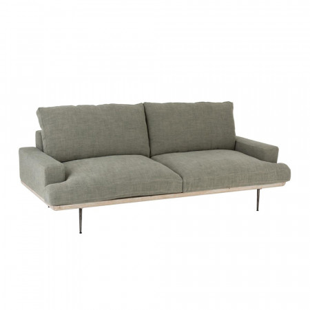 Canapé gris clair design et bois - Siro 
