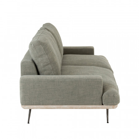 Canapé gris clair design et bois - Siro 