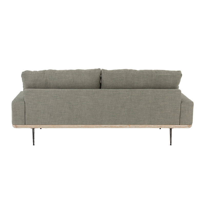 Canapé gris clair design et bois - Siro 