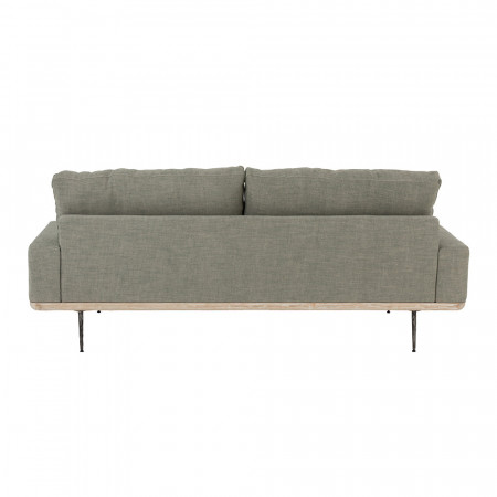 Canapé gris clair design et bois - Siro 