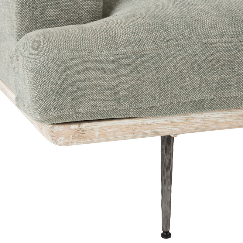 Canapé gris clair design et bois - Siro 