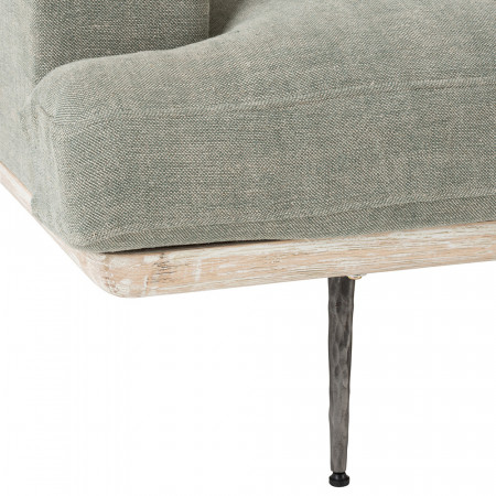 Canapé gris clair design et bois - Siro 