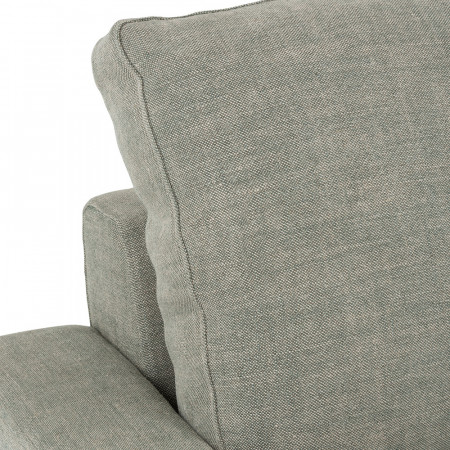 Canapé gris clair design et bois - Siro 