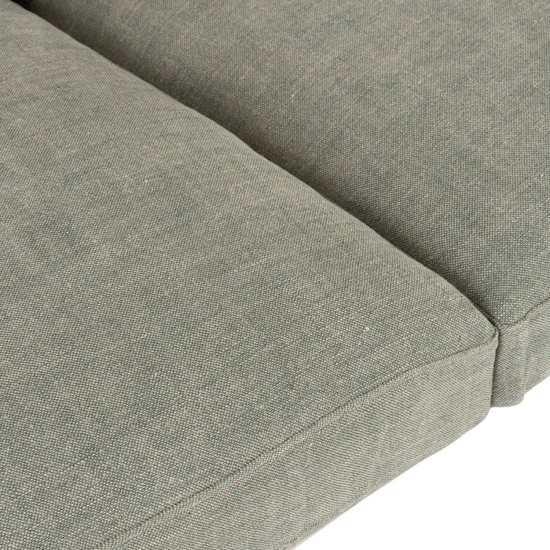 Canapé gris clair design et bois - Siro 