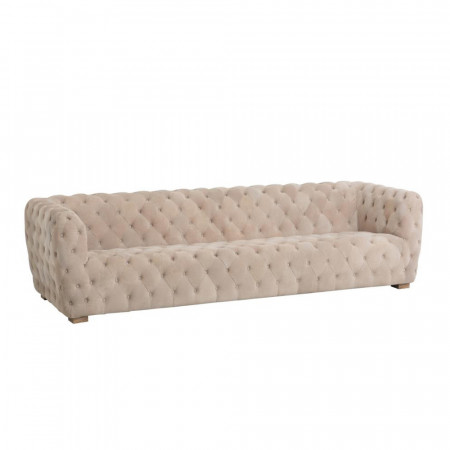 Canapé Chesterfield beige design 3 places - Flavio