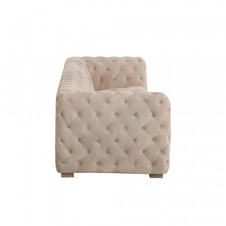 Canapé Chesterfield beige 3 places design - Flavio
