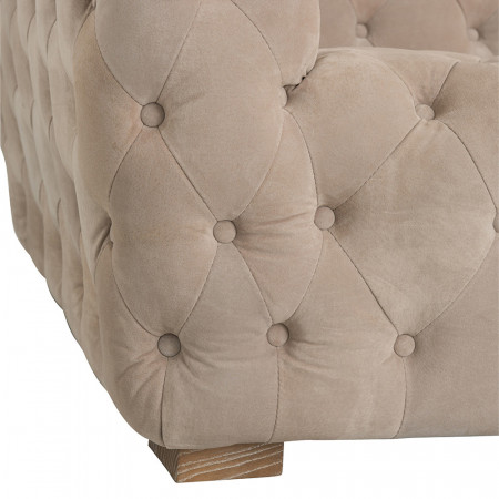 Canapé design Chesterfield beige 3 places - Flavio
