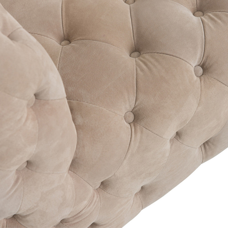 Canapé design beige Chesterfield beige - Flavio