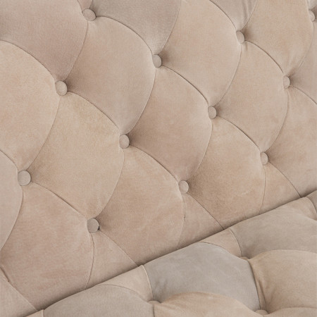 Canapé Chesterfield beige design 3 places - Flavio