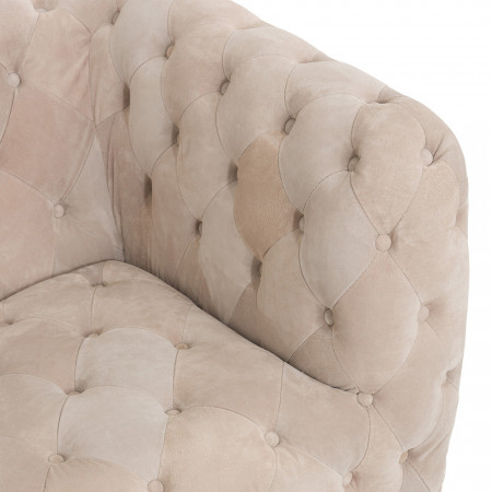 Canapé beige Chesterfield design 3 places - Flavio