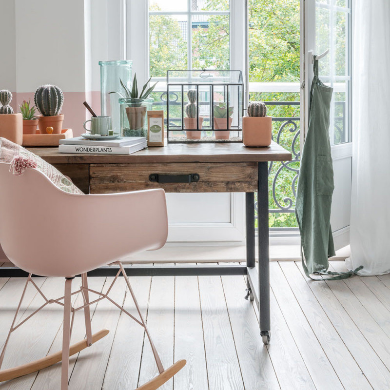 Rocking chair rose scandinave - Dona