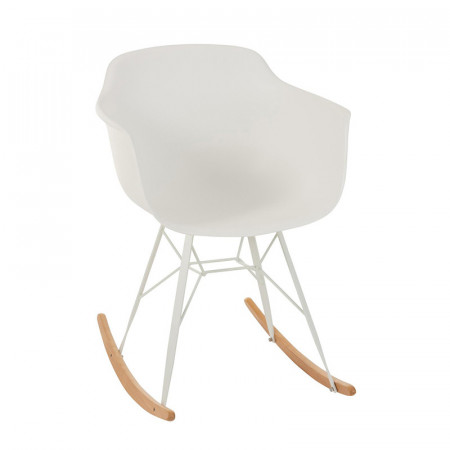 Rocking chair scandinave blanc - Dona