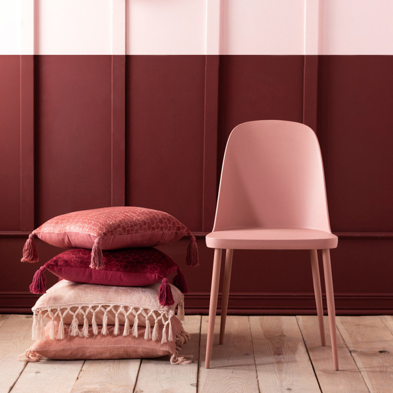 Chaise de cuisine rose dossier haut - Rosa