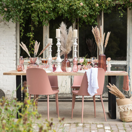 Chaise rose design dossier haut - Rosa